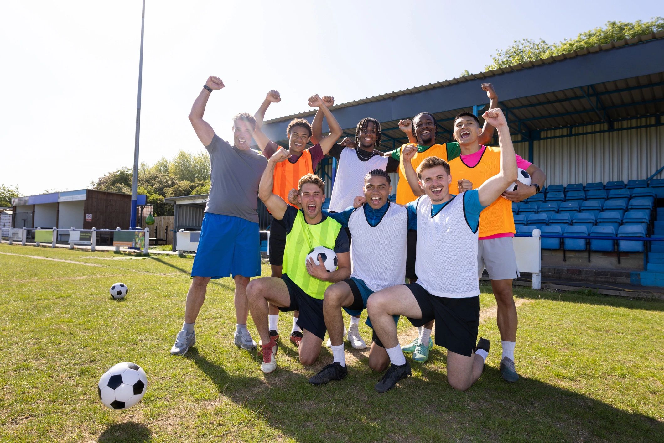 Youth football team together
